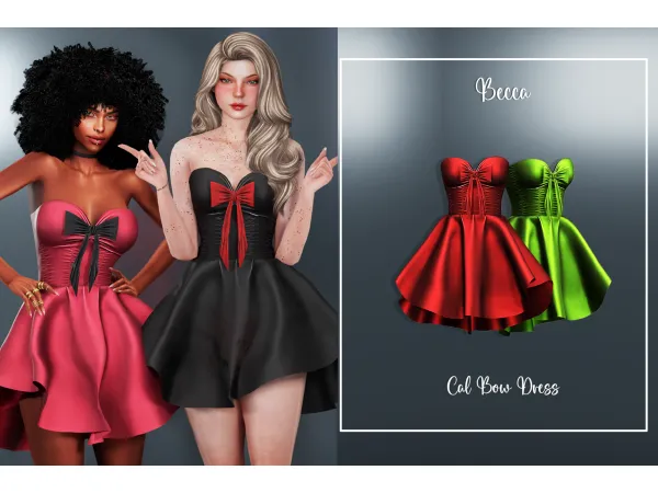 Alpha Calm Bow Dress - The Sims 4 Custom Content