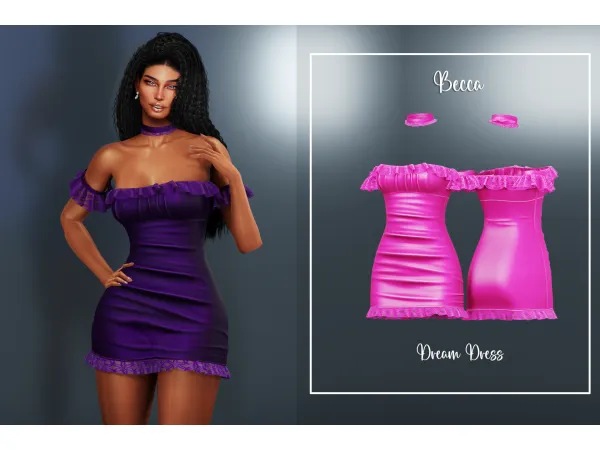 Alpha (Becca) Soiru00e9e de Nu0153uds Dream Dress - The Sims 4 Custom Content