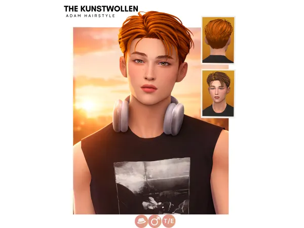 Sims 4 Adam hairstyle by thekunstwollen