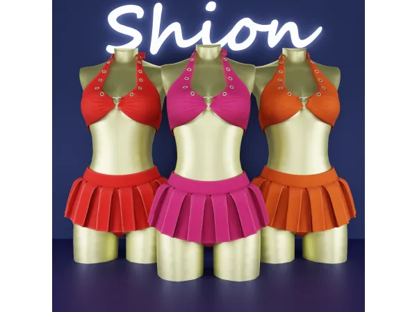 Alpha Shion Livy Candy Pleats Bikini - The Sims 4 Custom Content