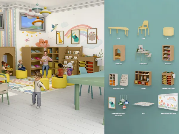 Mix Kindergarten Set - The Sims 4 Custom Content