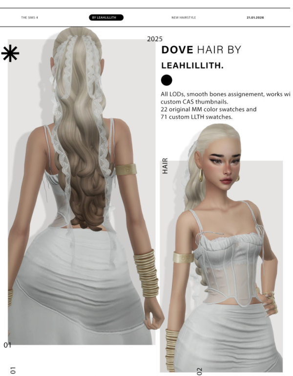 Maxis Match Dove Hairstyle Ribbon Accessory by simsfinds - The Sims 4 Custom Content