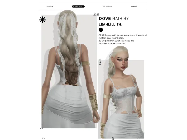 Maxis Match Dove Hairstyle Ribbon Accessory by leahlillith - The Sims 4 Custom Content