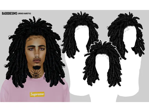 Alpha LORENZO HAIRSTYLE by badddiesims - The Sims 4 Custom Content