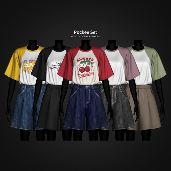 Alpha Pockee Set by simsfinds - The Sims 4 Custom Content