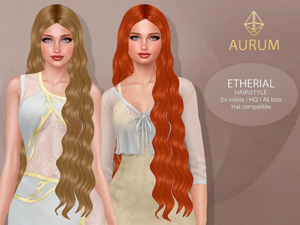 Sims 4 Etherial Hairstyle - Super Long Wavy Hair