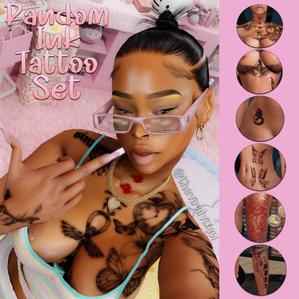 Mix Random Ink Tattoo Set by simsfinds - The Sims 4 Custom Content