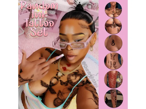 Mix Random Ink Tattoo Set by TheViralVixen - The Sims 4 Custom Content