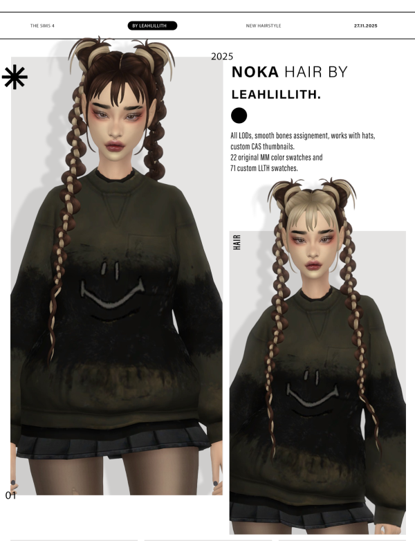 Maxis Match Noka Hairstyle by simsfinds - The Sims 4 Custom Content