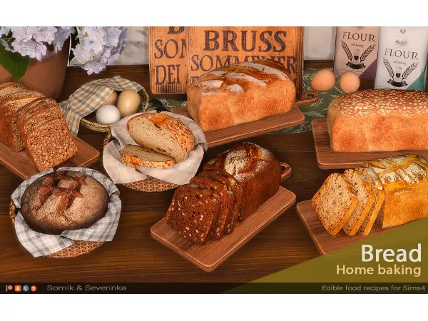 Alpha Homemade Bread by Somik_Severinka - The Sims 4 Custom Content