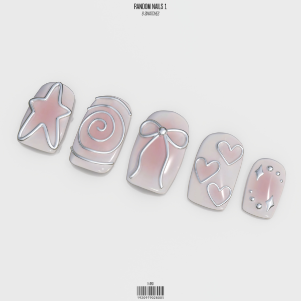 Alpha Random Nails 1 by simsfinds - The Sims 4 Custom Content