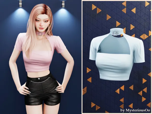 Sims 4 Choker crop top by MysteriousOo