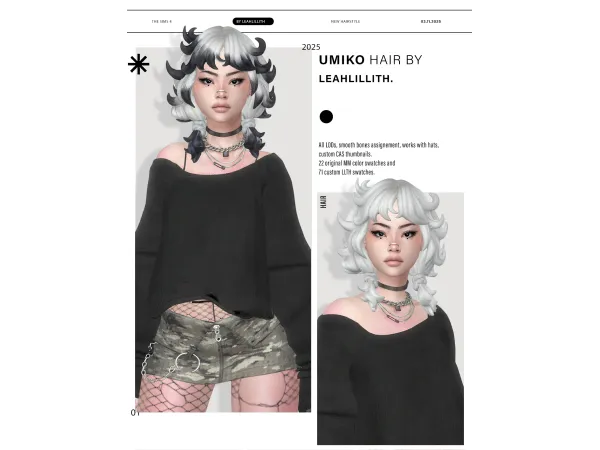 Sims 4 Umiko Hairstyle by leahlillith