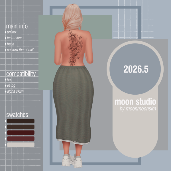 Mix tattoo 20265 by moonmoonsim - The Sims 4 Custom Content