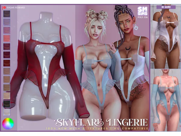Alpha SUGAR Skyflare Lingerie - The Sims 4 Custom Content