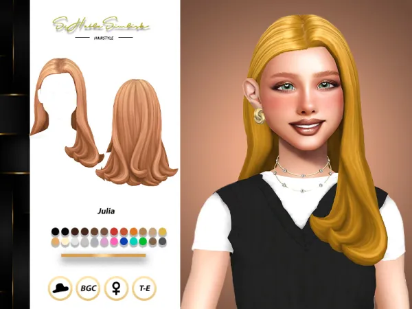 Sims 4 Julia V5 Hairstyle by sehablasimlish
