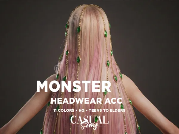 Alpha MONSTER COLLECTION CasualSims x SonyaSims Straight Headwear - The Sims 4 Custom Content
