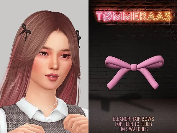 Mix Tu00d8MMERAAS Eleanor Bow for Teen to Elder - The Sims 4 Custom Content