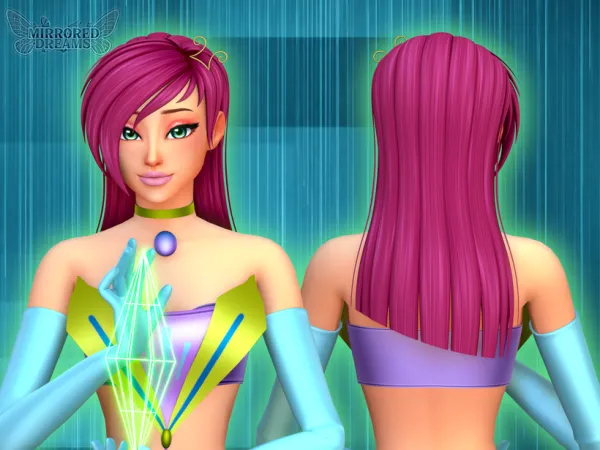 Mix Tecna Hair Enchantix Hair Accessory Fada da Tecnologia - The Sims 4 Custom Content