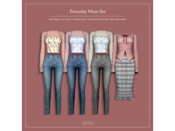 Alpha [RIMINGS] Everyday Muse Set - The Sims 4 Custom Content