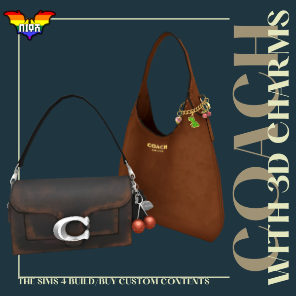 Maxis Match Coach Bags with 3D charms by simsfinds - The Sims 4 Custom Content