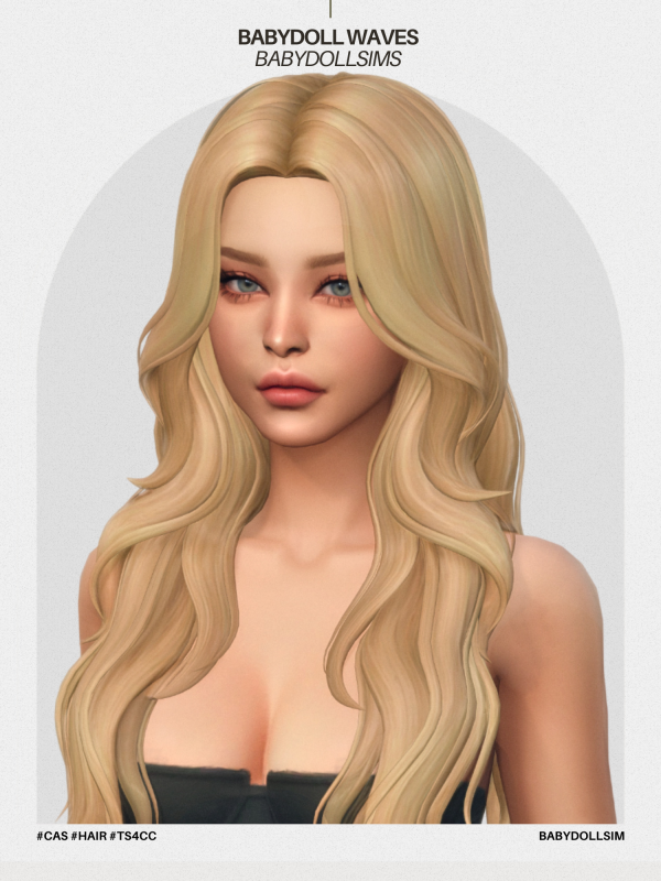 Maxis Match BABYDOLL WAVES HAIR by simsfinds - The Sims 4 Custom Content