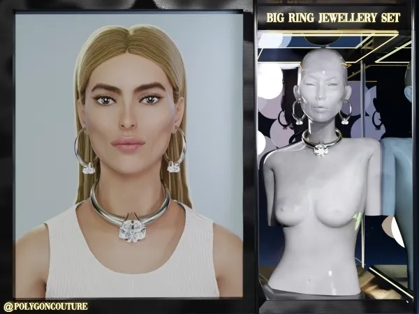 Alpha Big Ring Jewellery set - The Sims 4 Custom Content