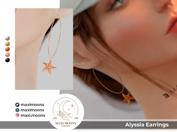 Alpha Alyssia Earrings - The Sims 4 Custom Content