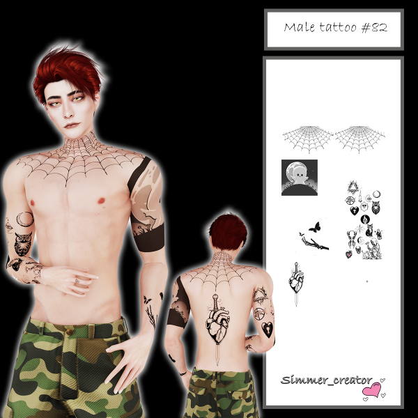 Alpha Male tattoo 82 by simmer_creator - The Sims 4 Custom Content