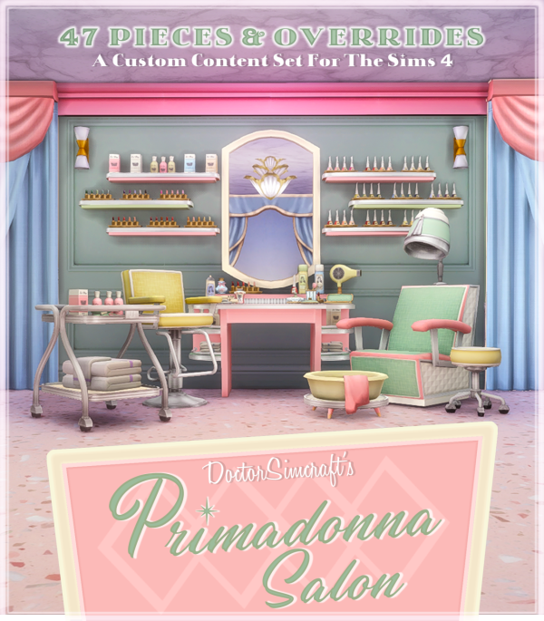 Maxis Match Primadonna Salon A Vintage Inspired Setb by simsfinds - The Sims 4 Custom Content