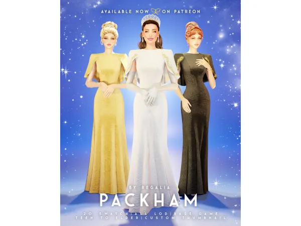 Mix PACKHAM DRESS by simsregalia - The Sims 4 Custom Content