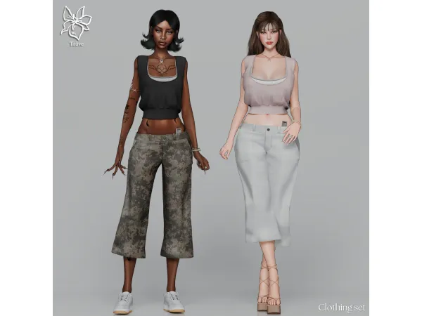 Sims 4 TRAIN STOP - CLOTHING SET BY tauve