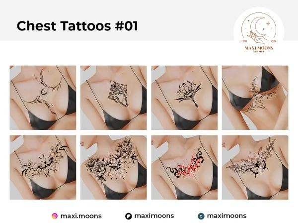 Mix Chest Tattoos 01 - The Sims 4 Custom Content
