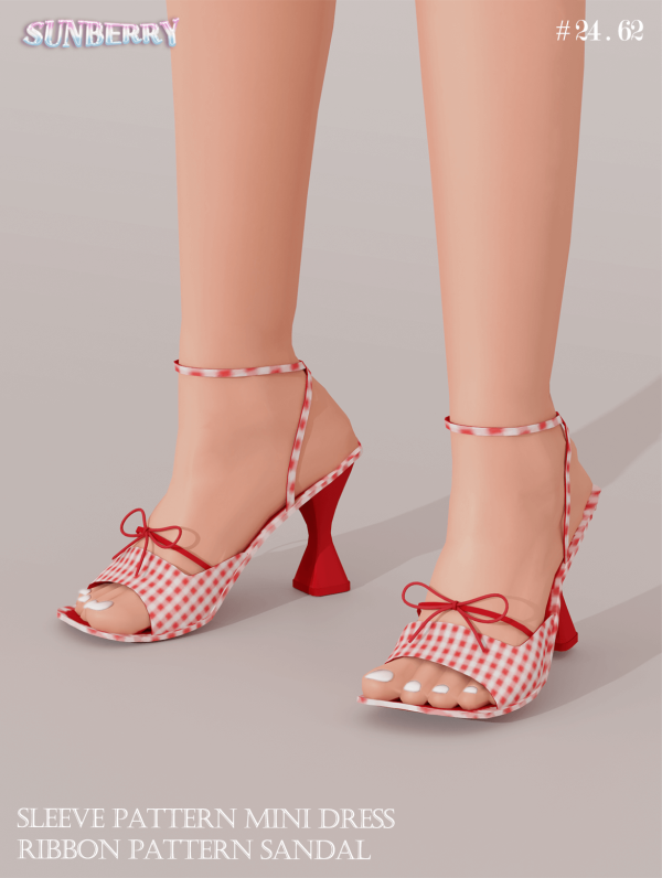 Alpha [SUNBERRY]2462_Sleeve Pattern Sandal by simsfinds - The Sims 4 Custom Content