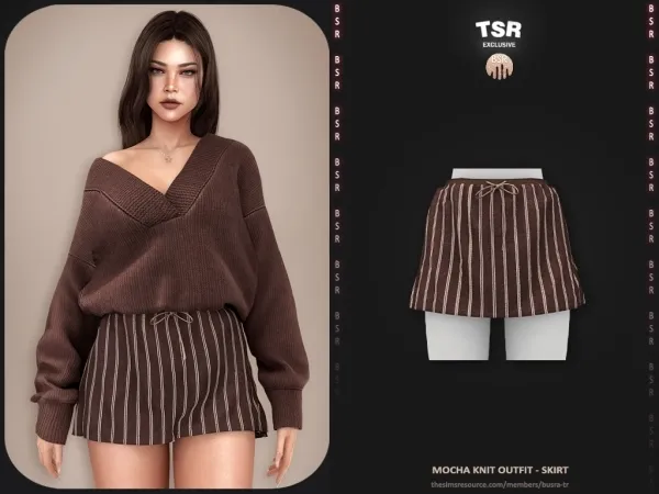 Alpha SET Mocha Knit Outfit BD1654 - The Sims 4 Custom Content