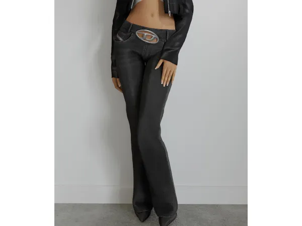 Alpha diesel cut out logo jeans by delicious things - The Sims 4 Custom Content