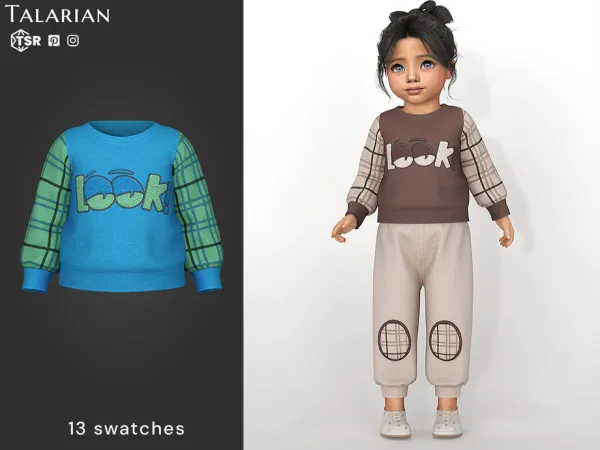 Alpha June Long Sleeve Printed Sweater by thesimsresource - The Sims 4 Custom Content