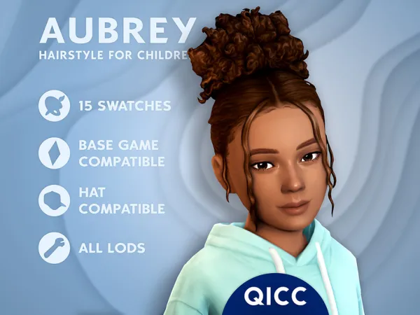 Maxis Match Aubrey Hair - The Sims 4 Custom Content