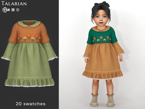 Alpha Sloane Layered Dress With Cropped Sweater by talarian - The Sims 4 Custom Content
