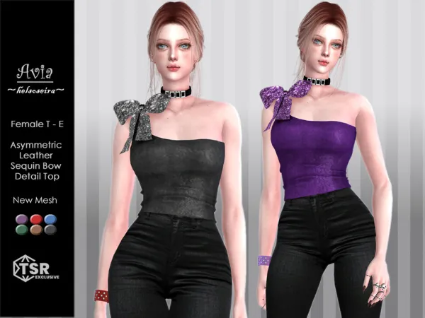 Sims 4 AVIA - Bow Top by Helsoseira