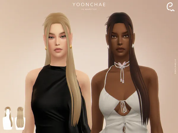 Sims 4 Yoonchae Hairstyle - V2 by Enriques4