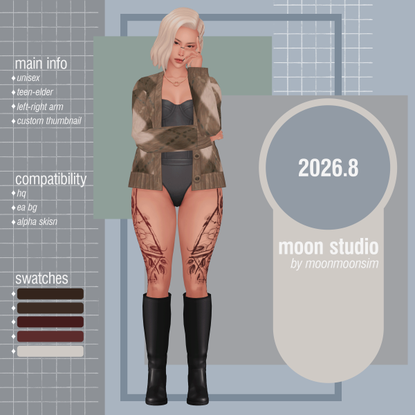 Mix tattoo 20268 by moonmoonsim - The Sims 4 Custom Content