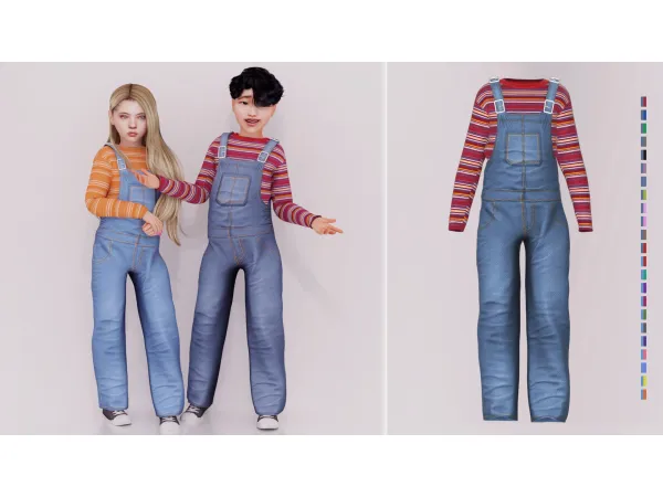 Alpha Kids Play Dungarees - The Sims 4 Custom Content