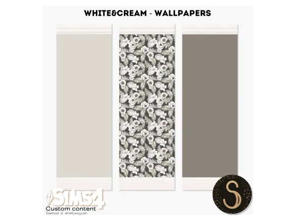 Mix Sims4Luxury White Cream Wallpapers - The Sims 4 Custom Content
