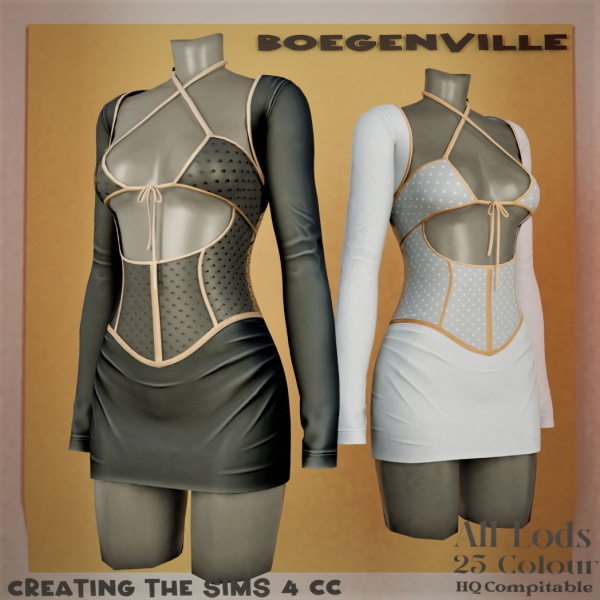 Alpha Boe_Analisa Dress Transparent by boegenville - The Sims 4 Custom Content