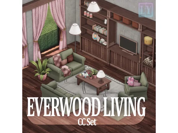 Maxis Match Everwood Living SET by LuuFORYou - The Sims 4 Custom Content