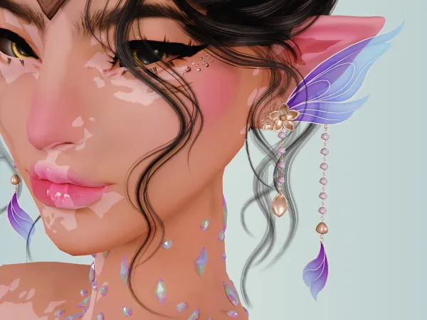 Alpha Luna Earrings by Saruin - The Sims 4 Custom Content