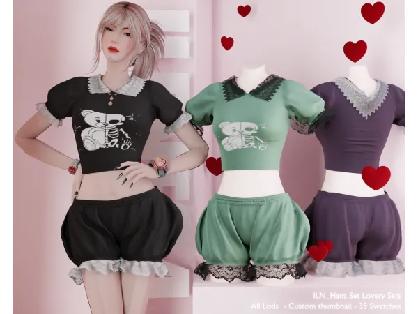 Sims 4 ILN. Hana Set
