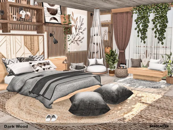 Mix Dark Wood - The Sims 4 Custom Content