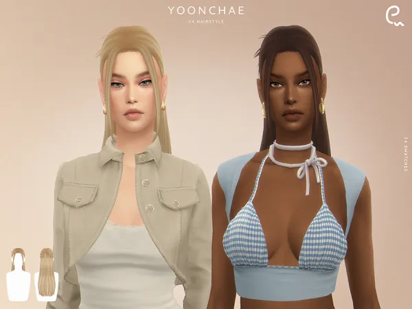 Sims 4 Yoonchae Hairstyle - V4 by Enriques4